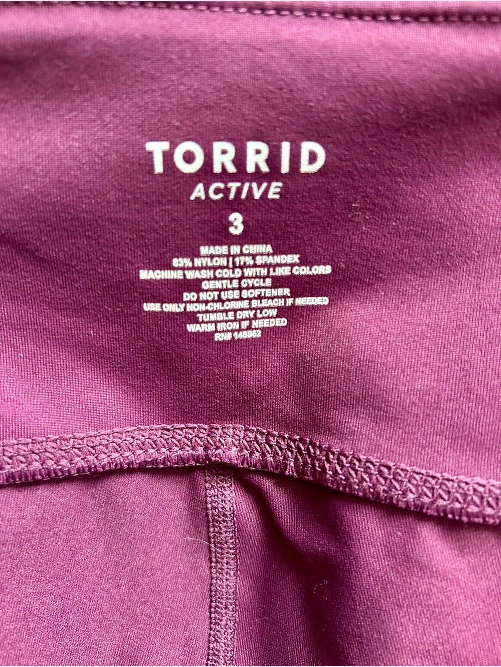 TORRID ACTIVE SET PLUM & BLUSH SPORTS BRA AND LEGGINGS, PLUS SIZE 3 - Picture 7 of 8